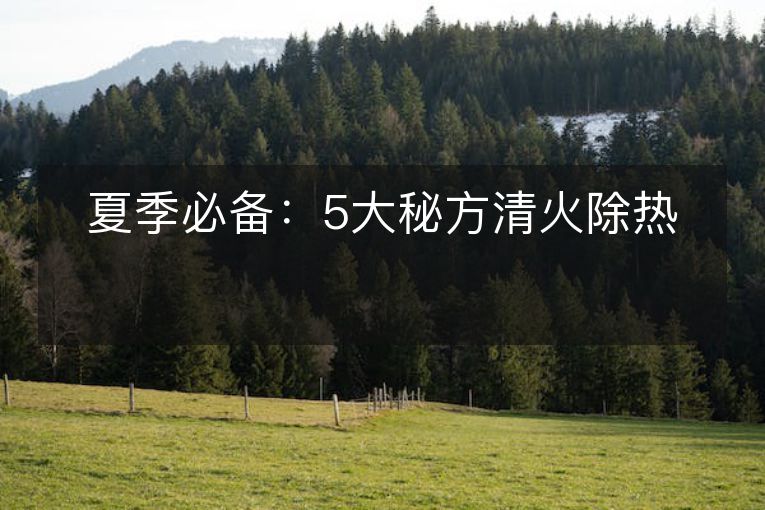 夏季必备:5大秘方清火除热 夏季必备:5大秘方清火除热
